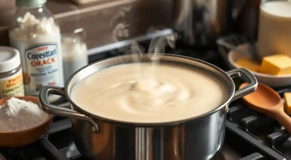 Homemade Cornstarch Gravy Preparation