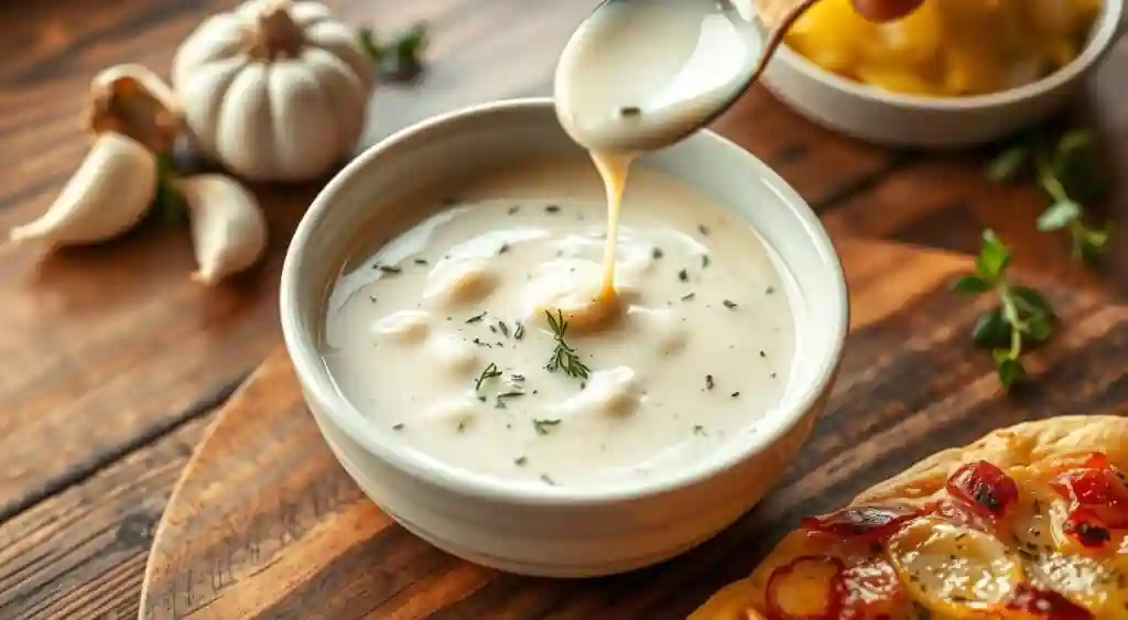 Creamy White Garlic Sauce for Pizza