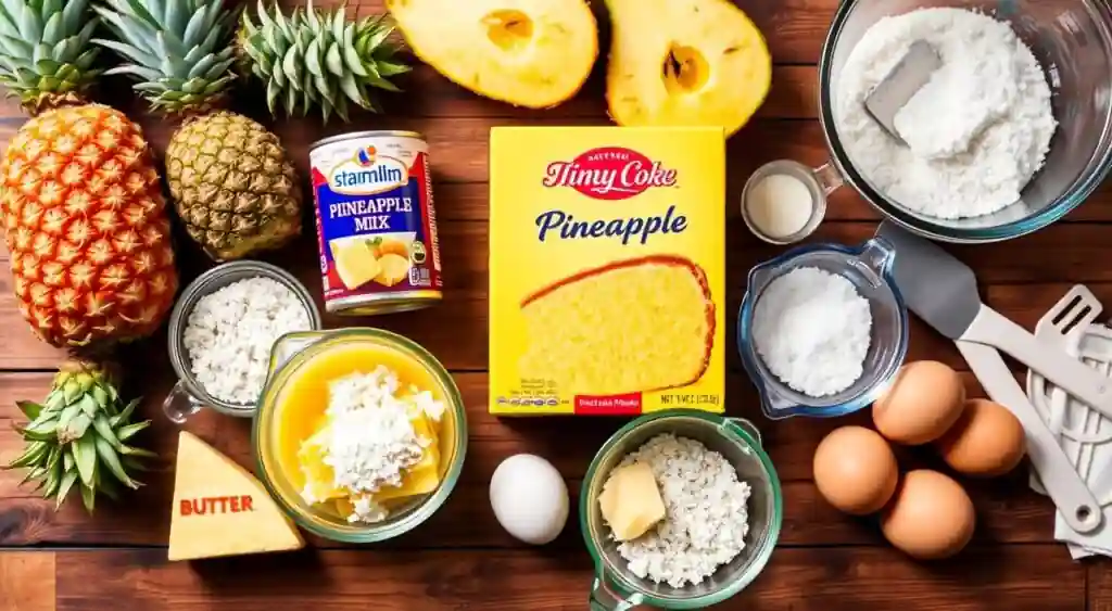 Ingredients for Pineapple Dump Cake