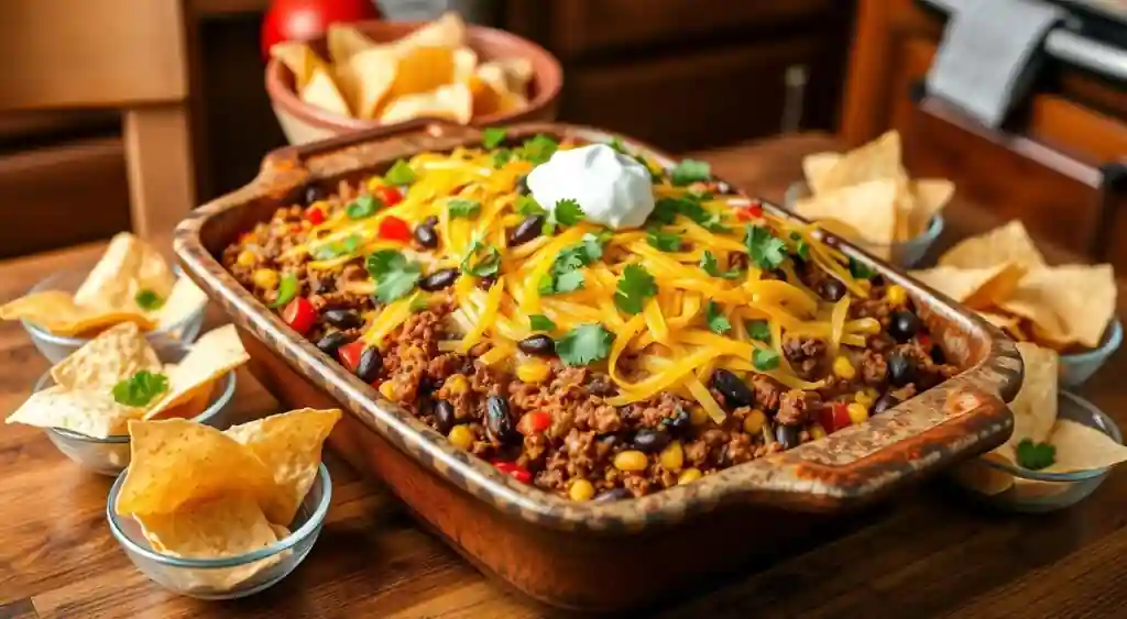 walking taco casserole