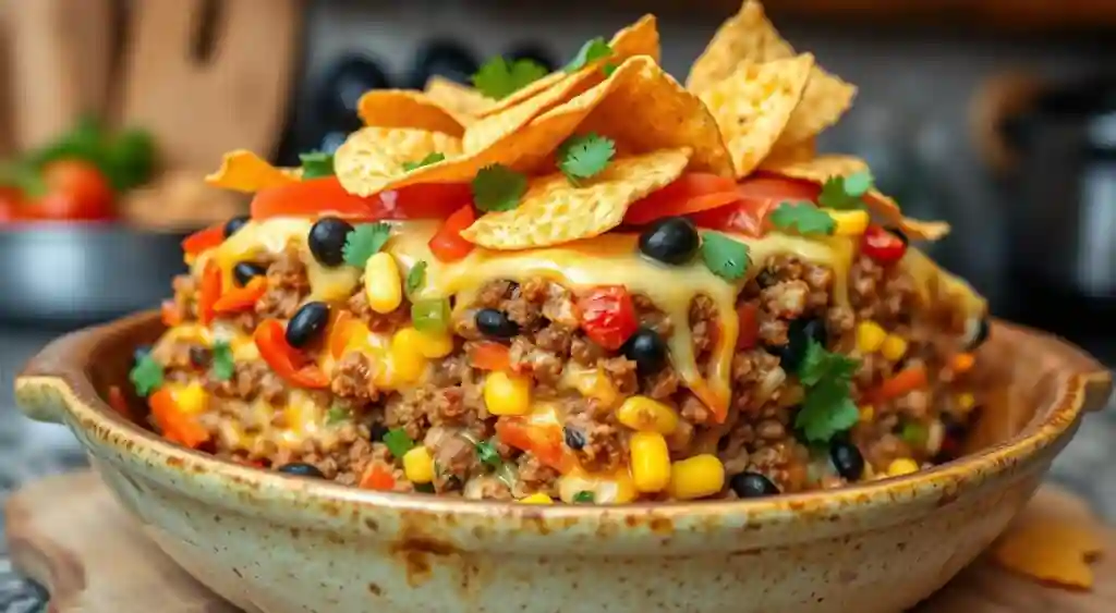 walking taco casserole