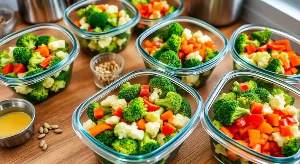 Broccoli Cauliflower Salad Meal Prep