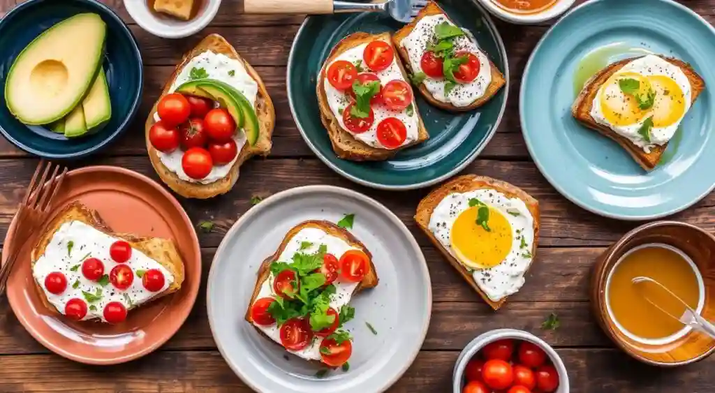 Cottage Cheese Toast Varieties