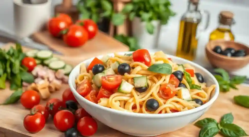 Easy Pasta Salad Preparation