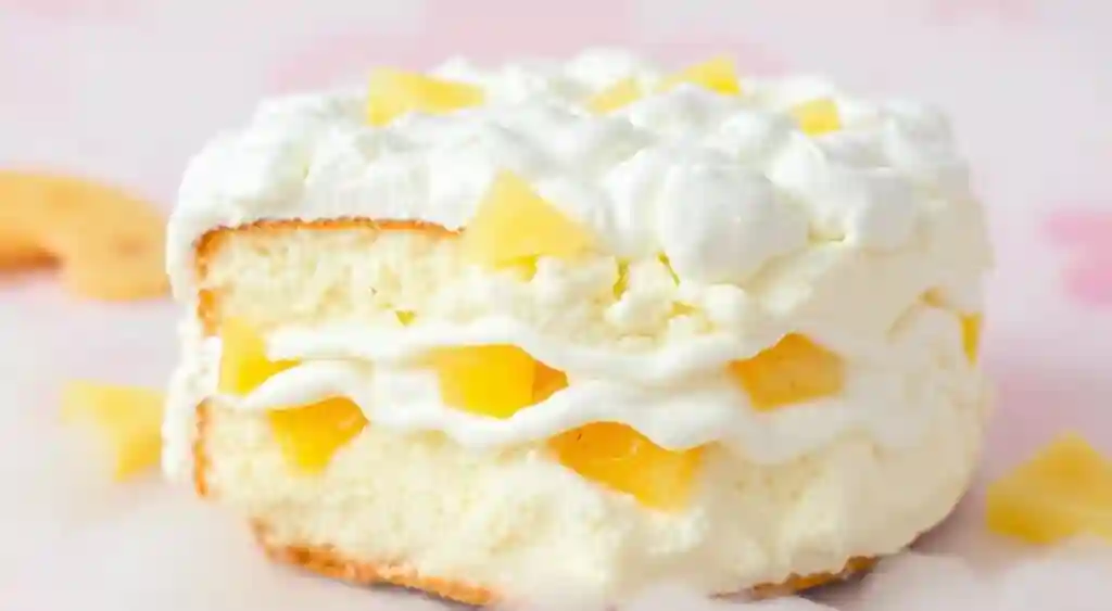 Soft and Light Pineapple Cloud Cake Texture