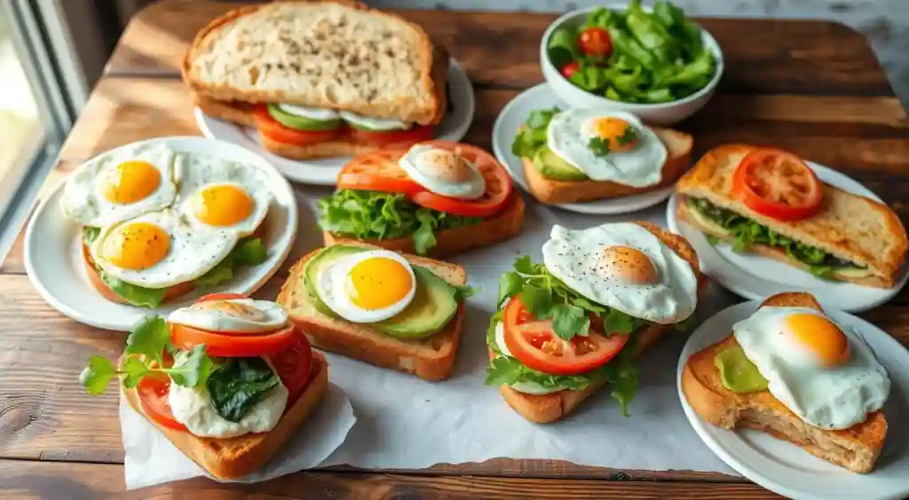 Gourmet Breakfast Sandwich Variations