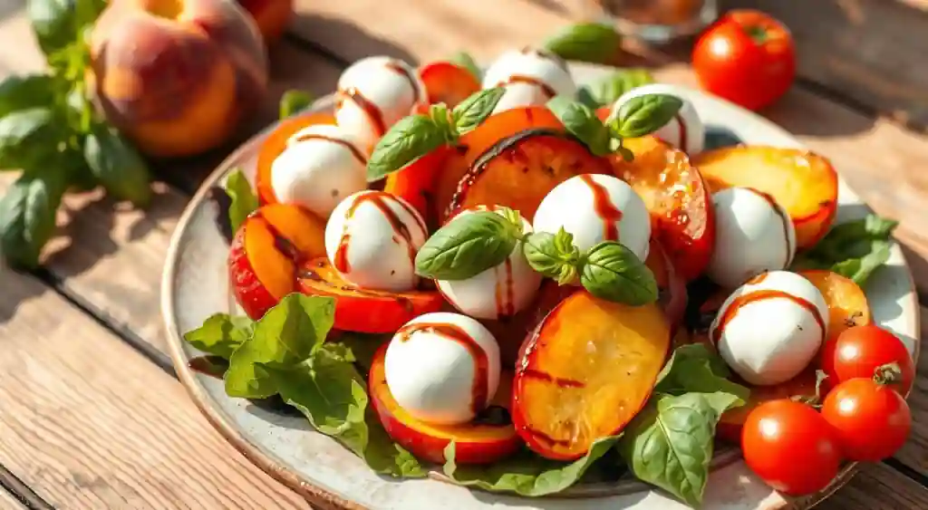 Summer Peach Caprese Salad