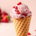 strawberry ice cream cone